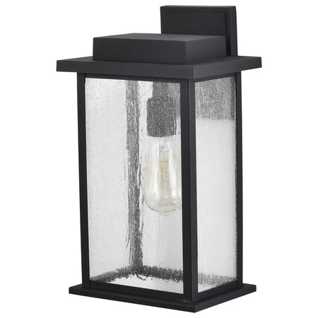 NUVO Sullivan 1-Lgt Large Wall Lantern - Matte Black / Clear Seeded Glass 60/7376